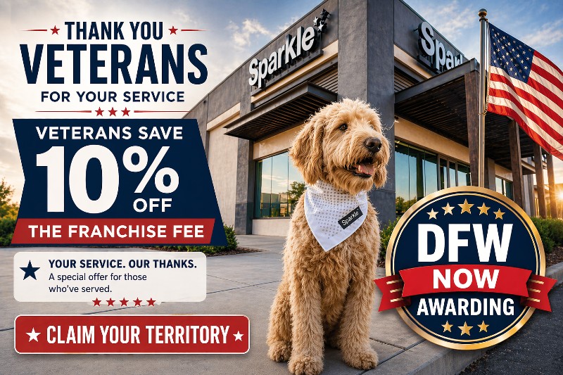 sparkle grooming DFW franchise opportunity discounts for veterans